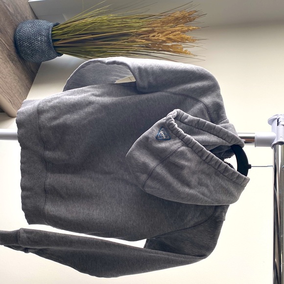 TNA grey hoodie with teal accent and logo.  Gently worn. - Picture 2 of 2